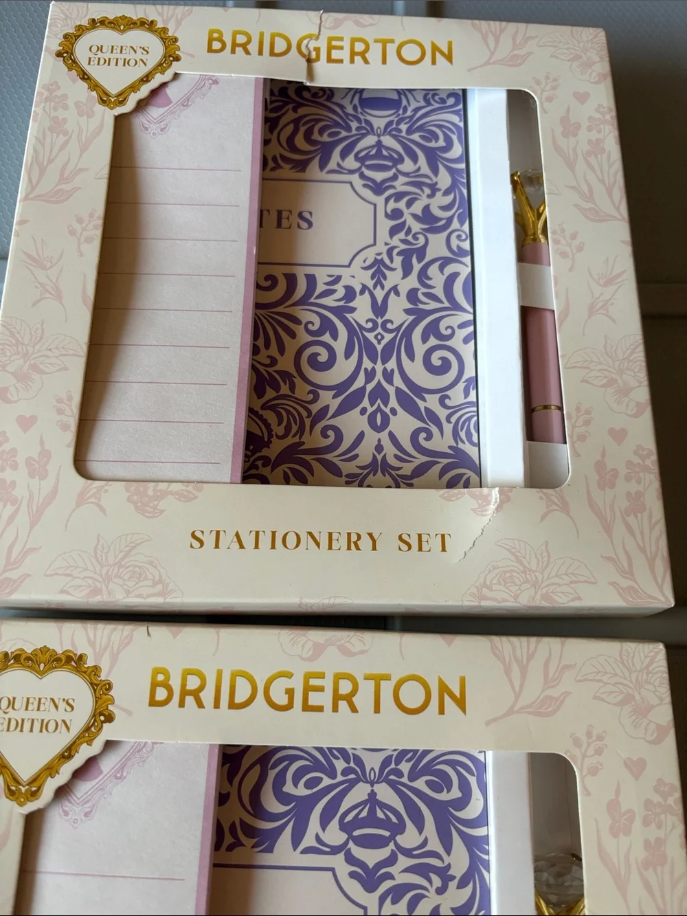 Bridgerton Queen's Edition Purple & Pink Stationery 2 new sets